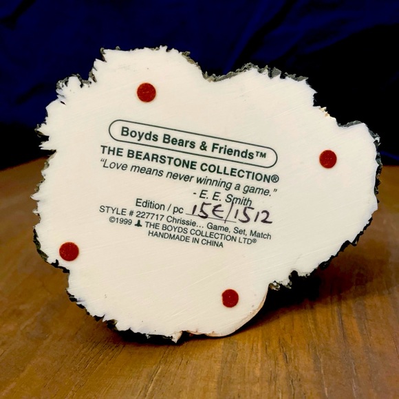 Boyds Bears & Friends #227717 Chrissie. Game, Set, Match 1999 Tennis Figurine - Picture 2 of 2